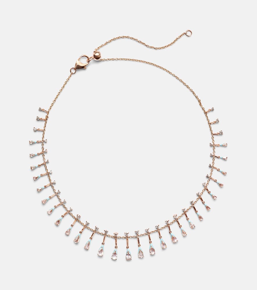 Golden Drop 18kt rose gold necklace with diamonds