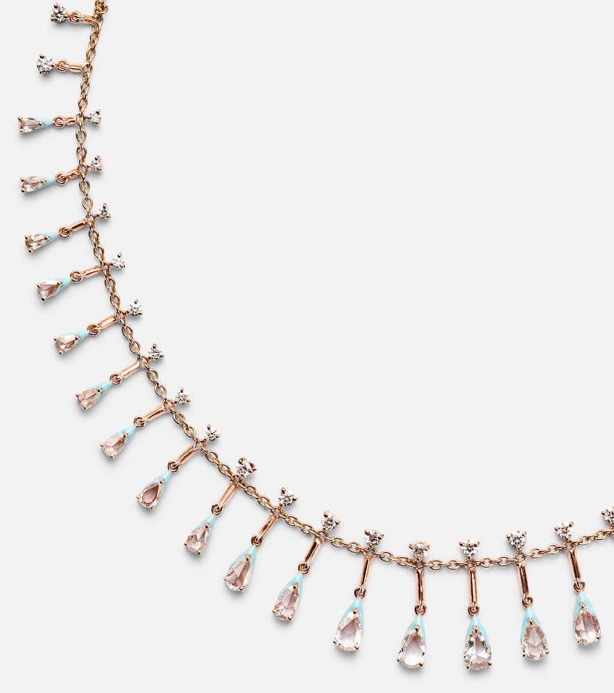 Golden Drop 18kt rose gold necklace with diamonds