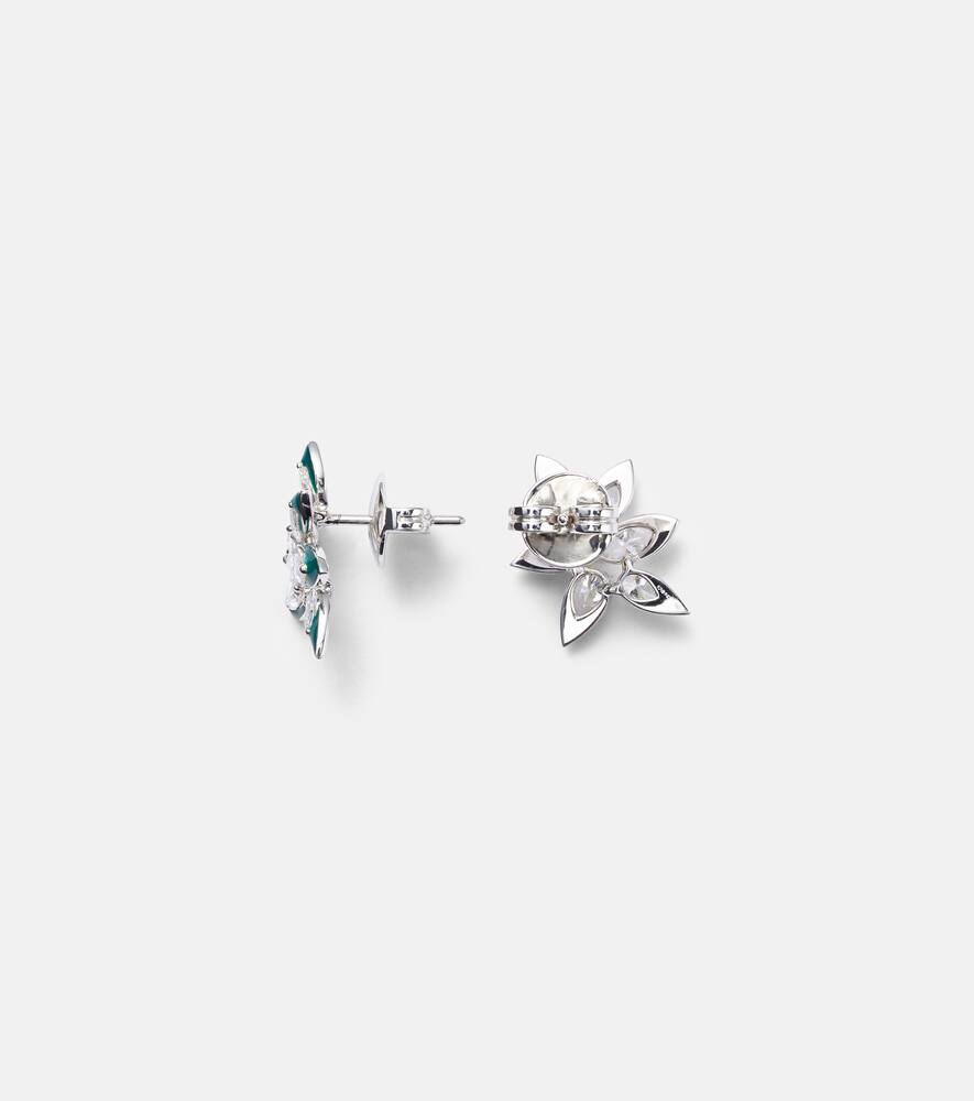 18kt white gold and enamel earrings with diamonds