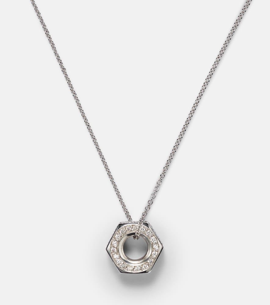 Nut Pendant 18kt white gold necklace with diamonds