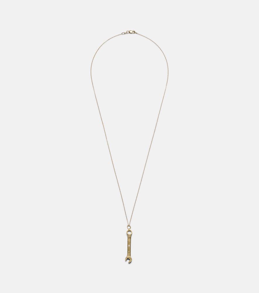 Wrench Pendant Y 18kt gold necklace with diamonds