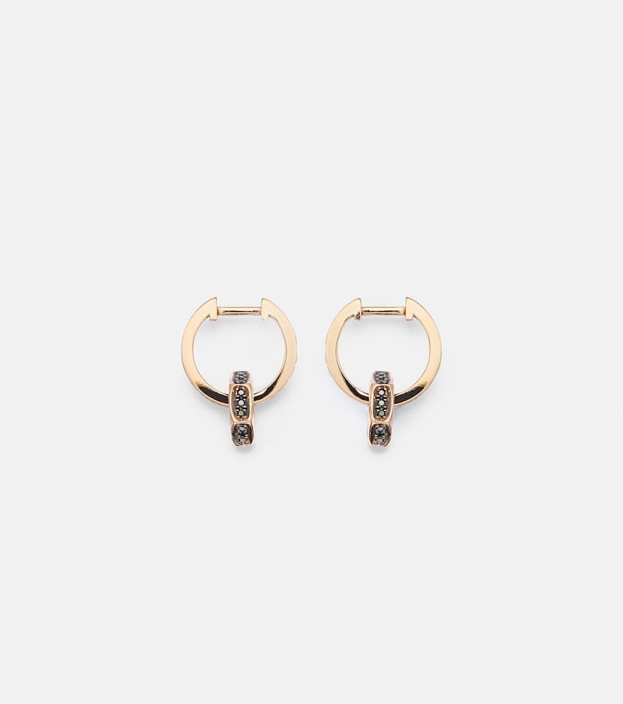 Nut 18kt rose gold hoop earrings with diamonds