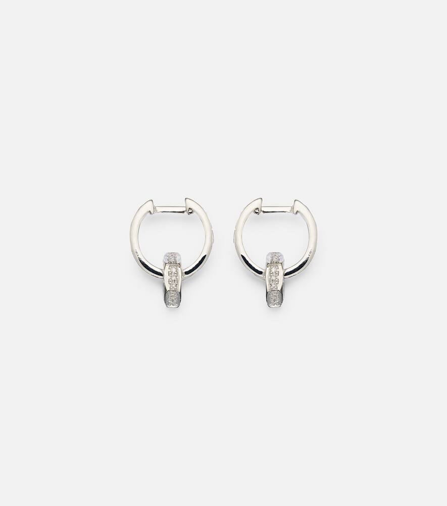 Nut 18kt white gold hoop earrings with diamonds