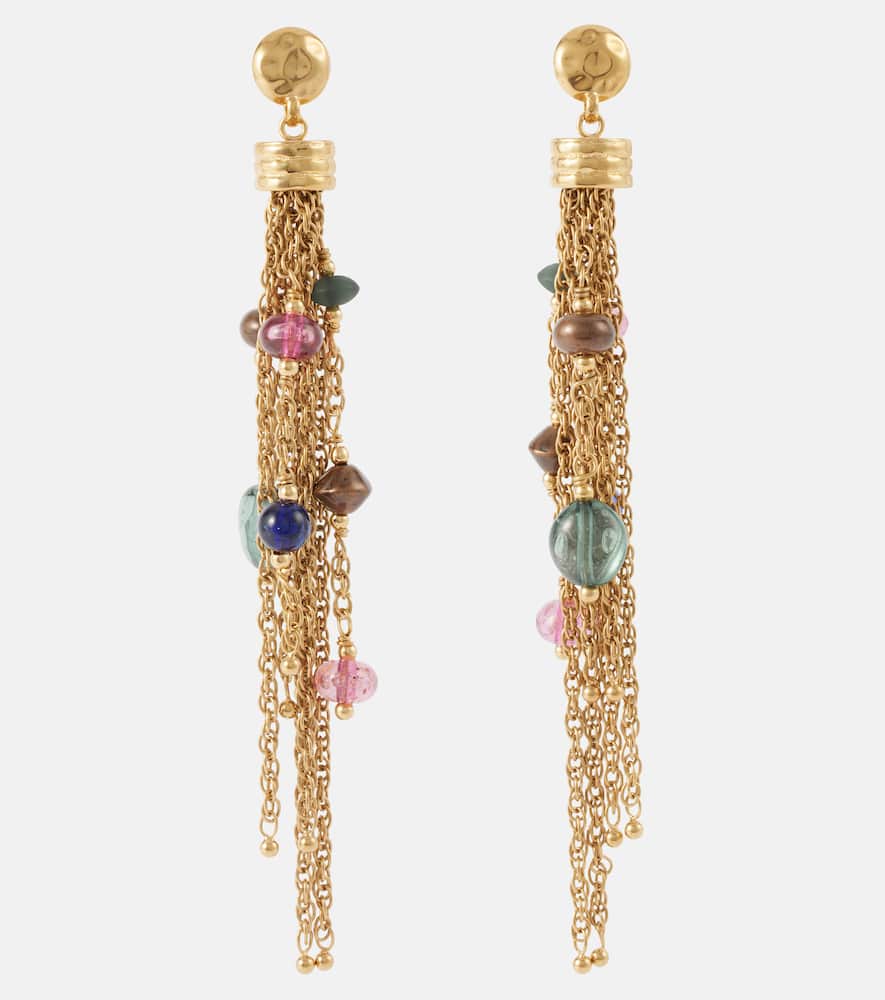 Chloé Chloé Pompoms embellished drop earrings