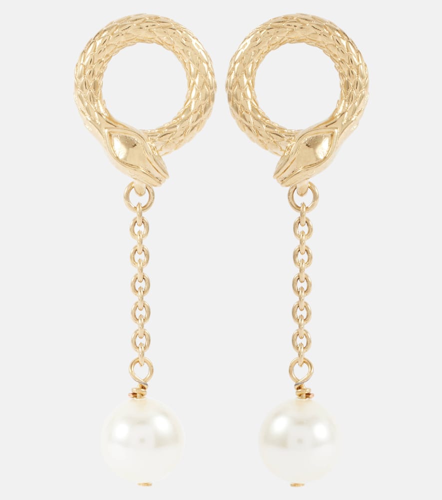 Chloé Chloé Snake faux pearls drop earrings