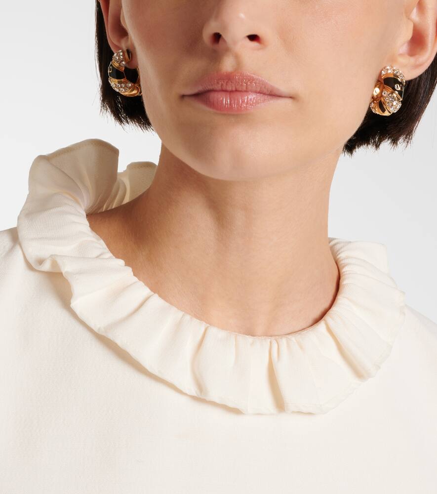 Pas Plus VLogo embellished hoop earrings