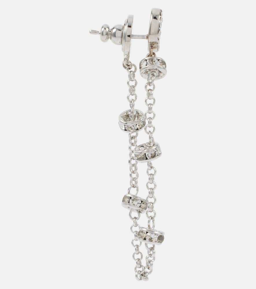 VLogo Signature embellished drop earrings