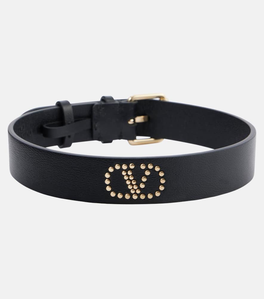 VLogo Signature leather choker