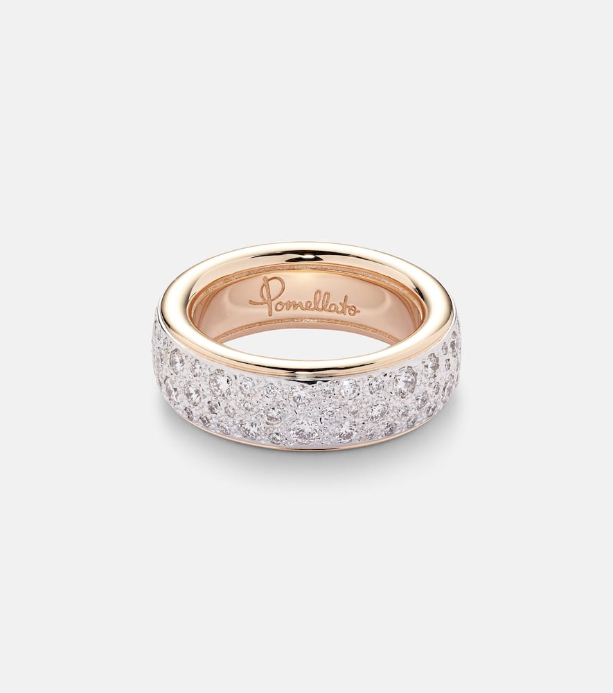 Iconica 18kt rose gold ring with diamonds