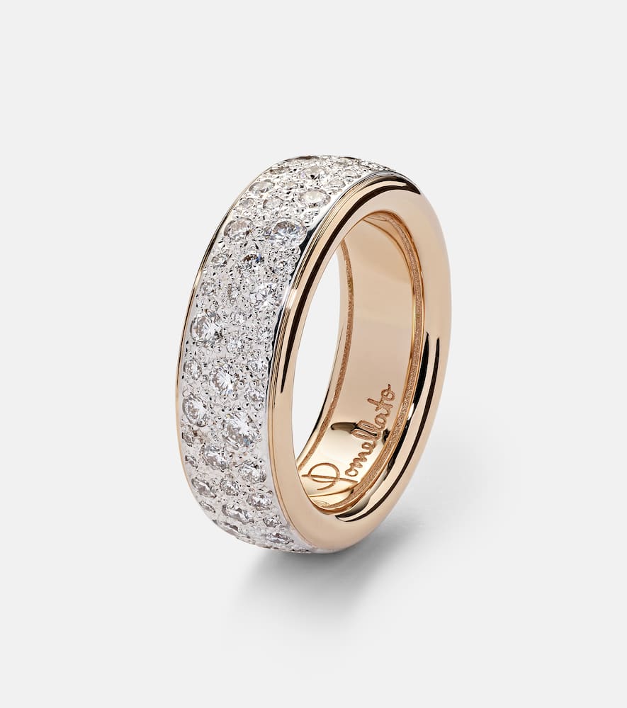 Iconica 18kt rose gold ring with diamonds