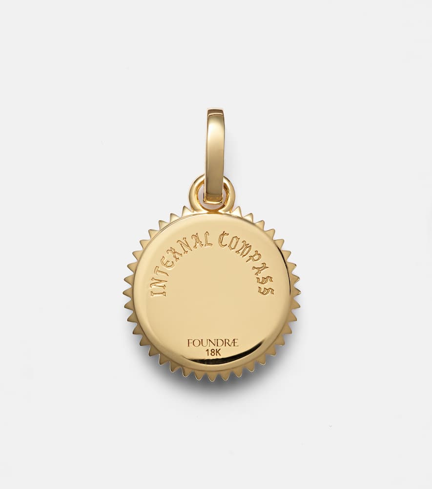 Internal Compass 18kt gold pendant with diamonds