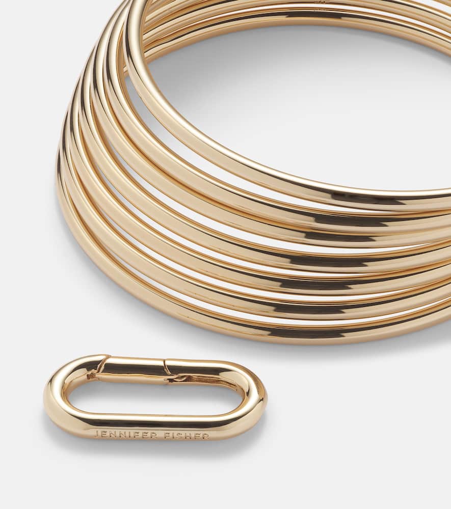 Set of 7 10kt gold-plated bangles