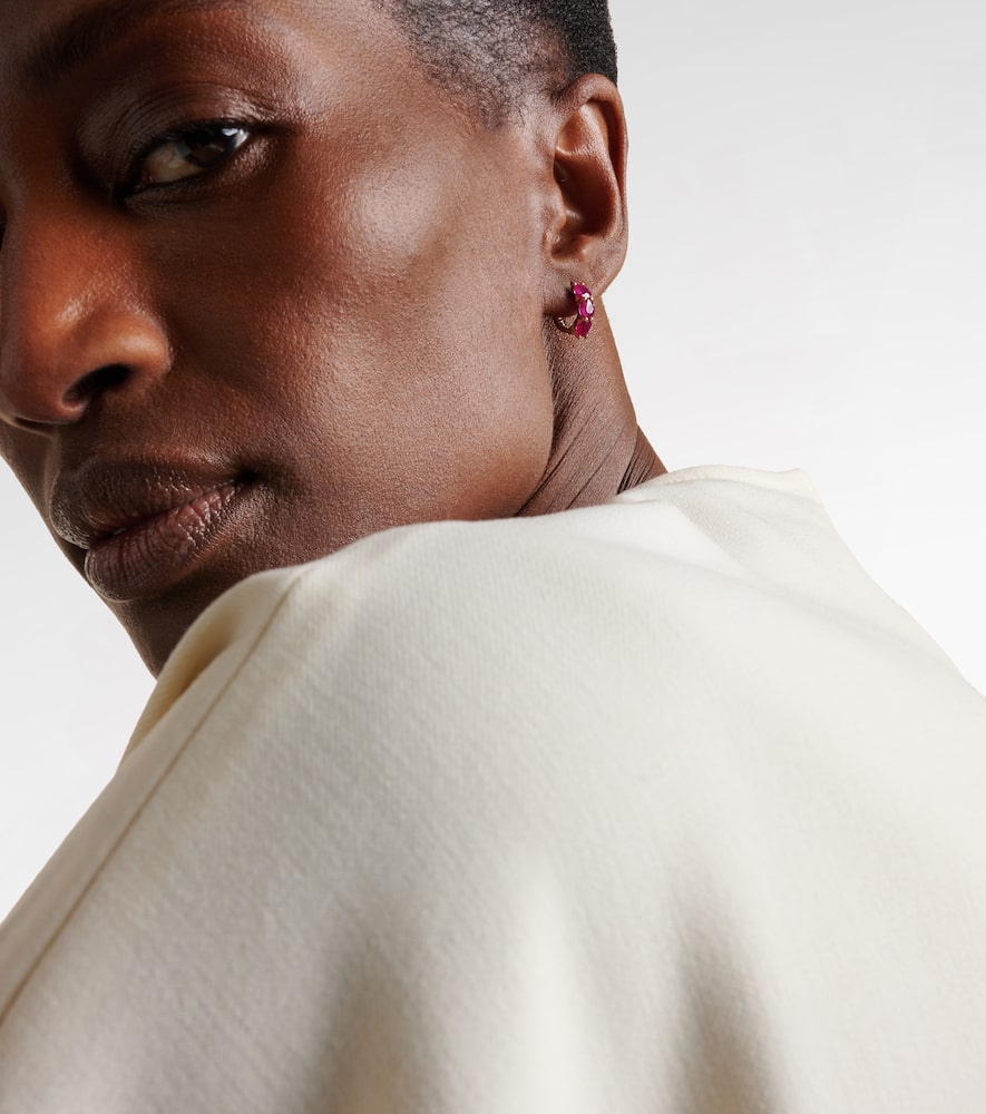 18kt rose gold hoop earrings with rubies