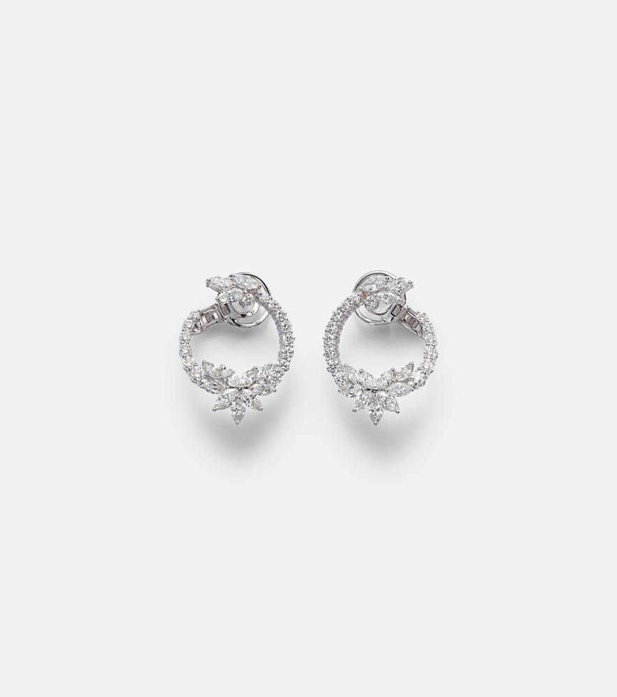 Y-Not 18kt white gold earrings with diamonds