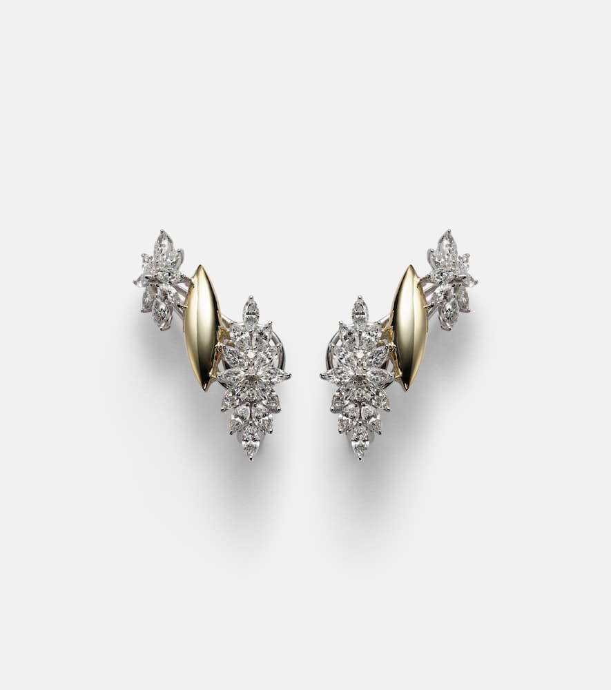 Golden Strada 18kt yellow and white gold earrings with diamonds