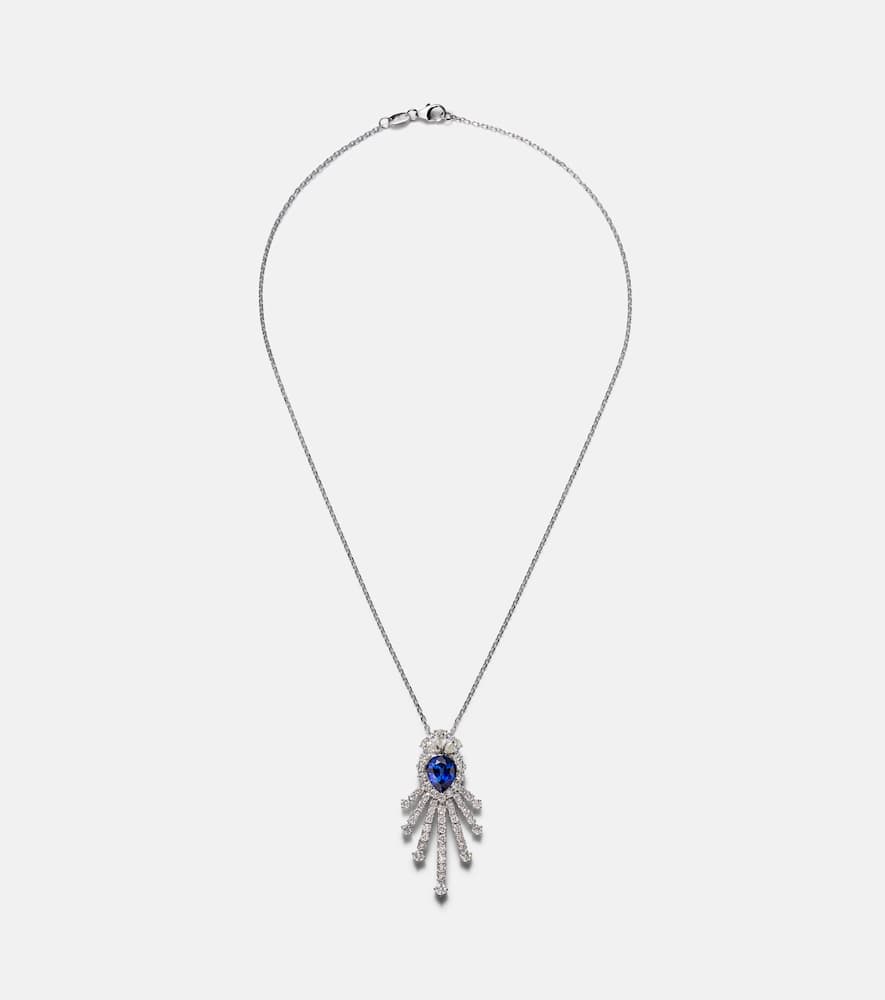 Reign Supreme 18kt white gold necklace with sapphire and diamonds