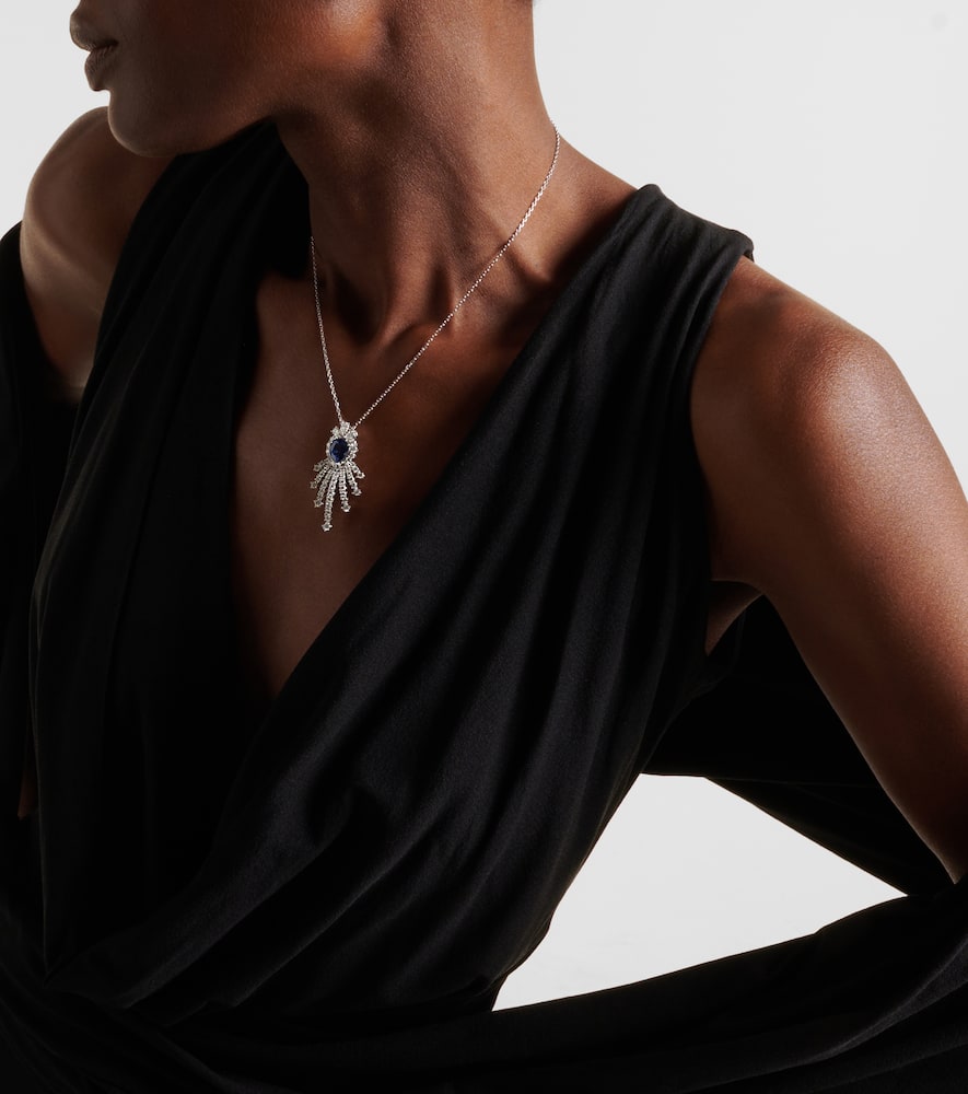 Reign Supreme 18kt white gold necklace with sapphire and diamonds