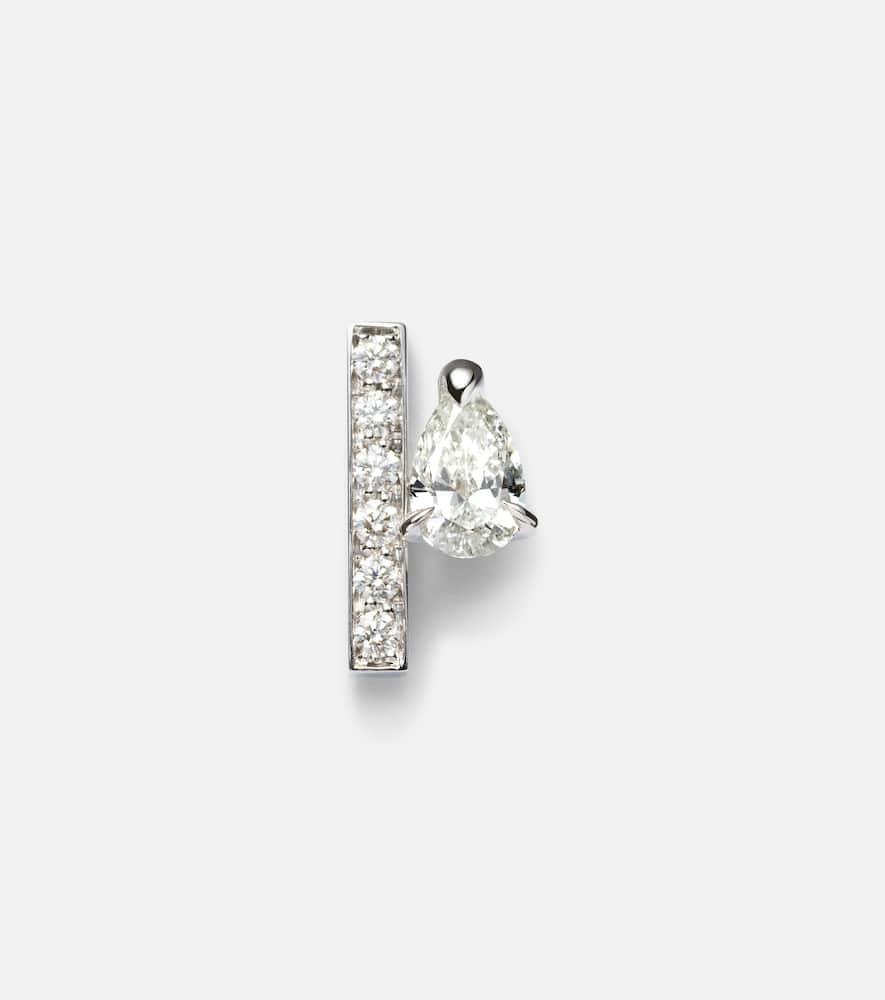 Serti Sur Vide 18kt white gold single earring with diamonds