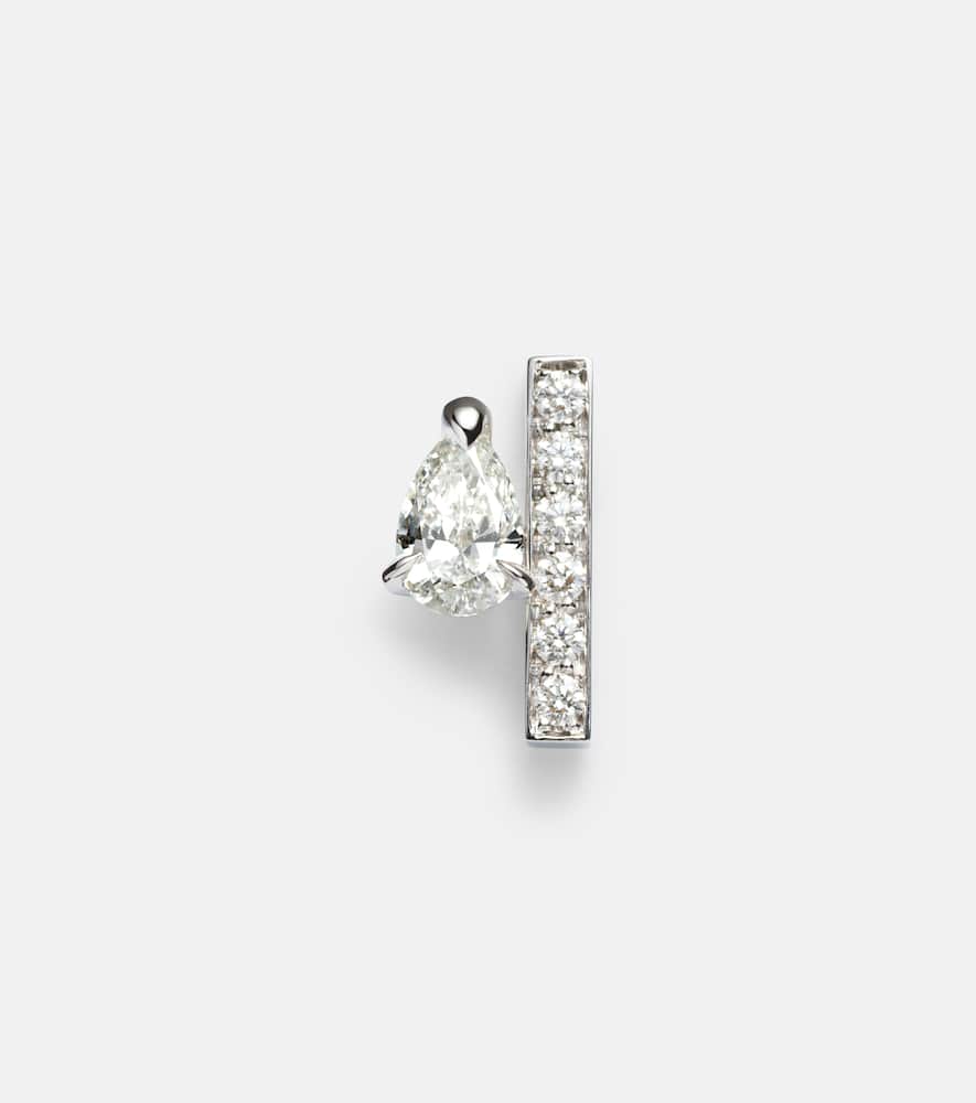 Serti Sur Vide 18kt white gold single earring with diamonds