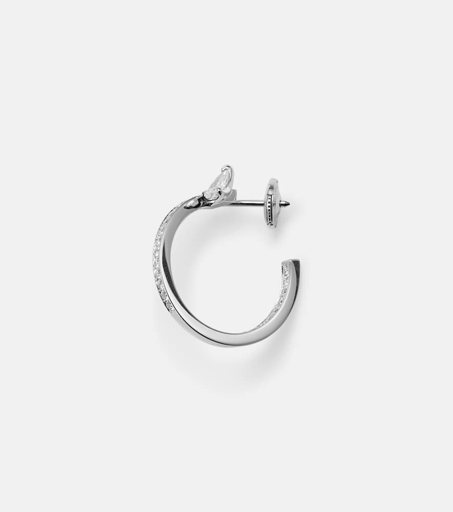 Serti Sur Vide 18kt white gold single hoop earring with diamonds