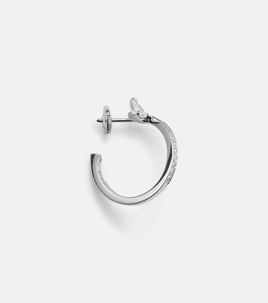 Serti Sur Vide 18kt white gold single hoop earring with diamonds