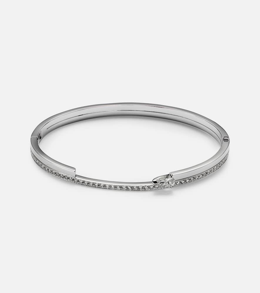 Serti Sur Vide 18kt white gold bangle with diamonds