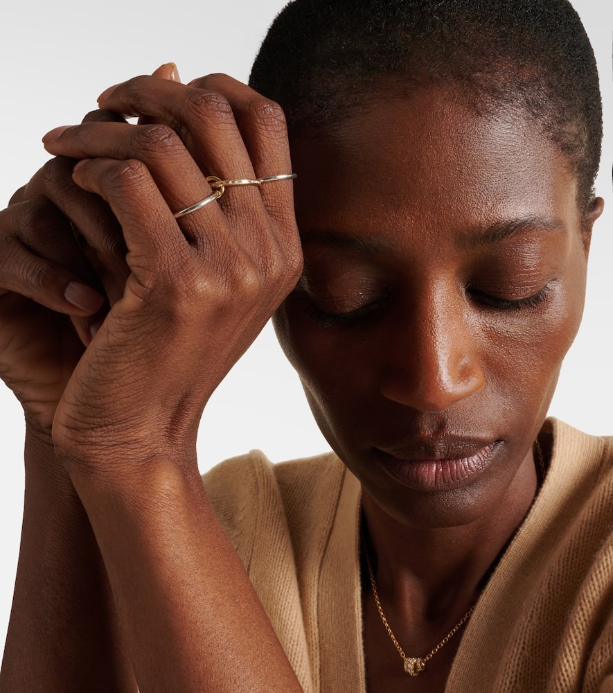 Sonja SG 18kt gold and sterling silver ring with diamonds