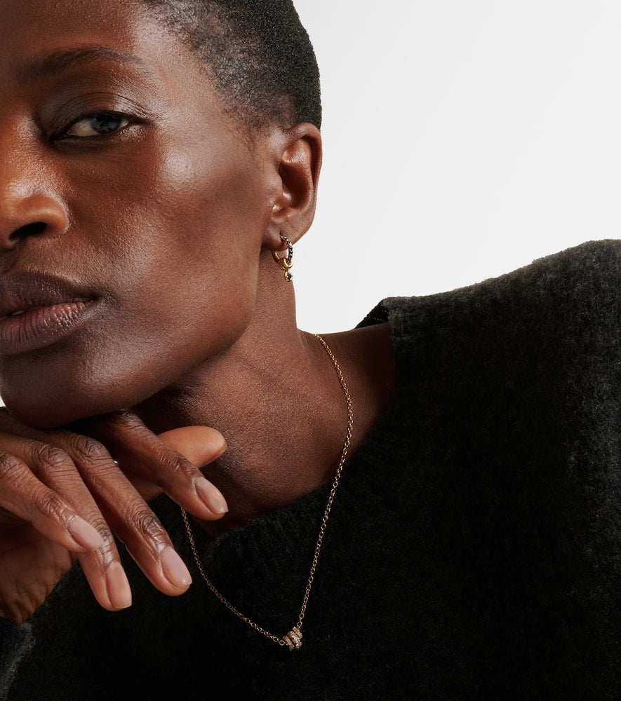 Zahra 18kt gold hoop earrings with black diamonds