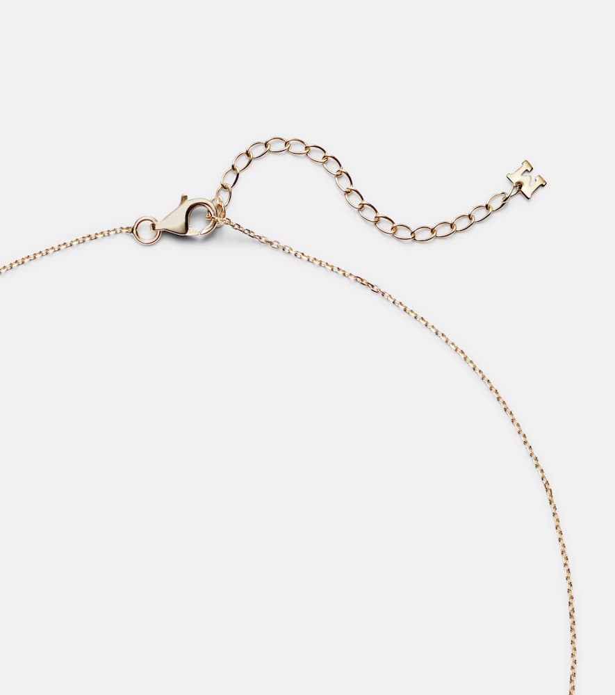 Cluster 14kt gold pendant necklace with pearls and diamonds