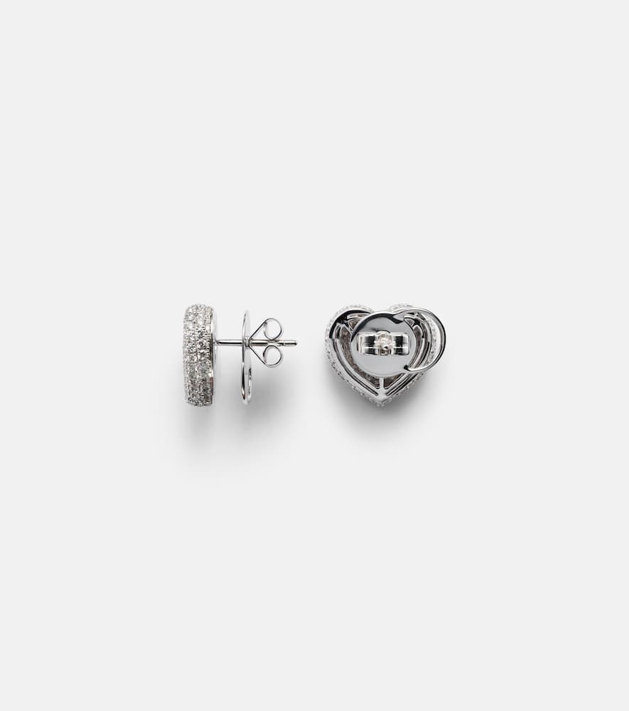 Heart 18kt white gold earrings with tanzanite and diamonds