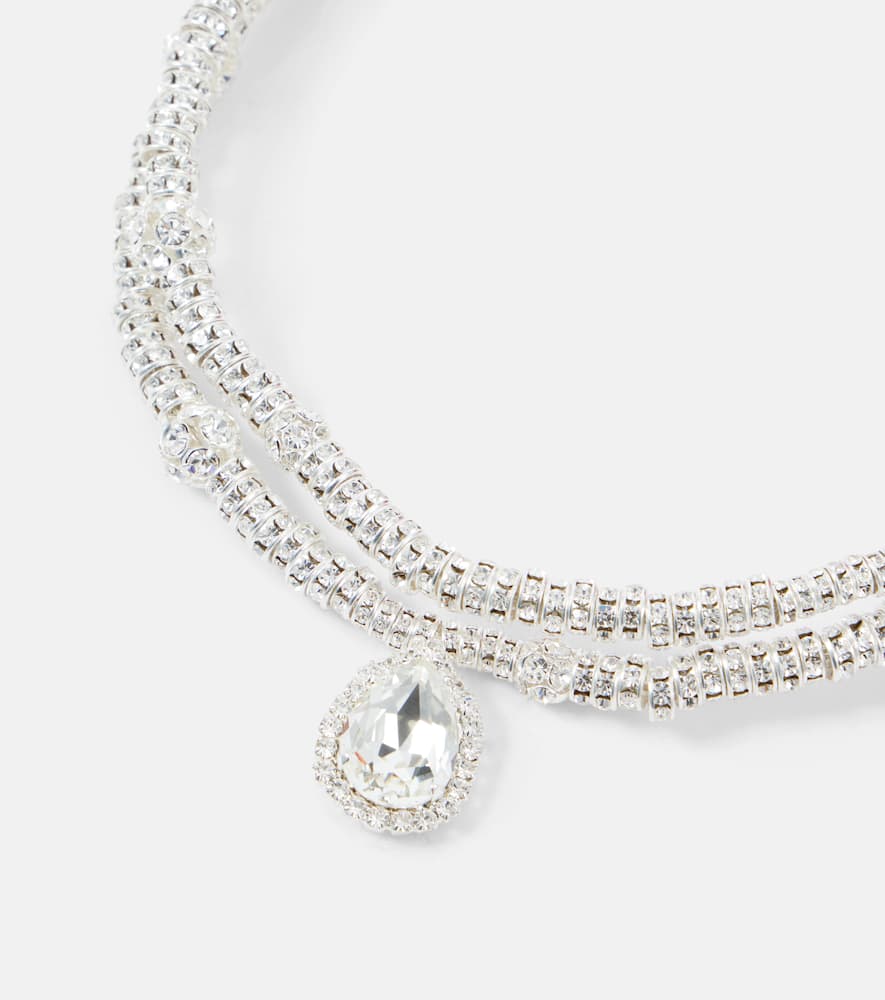 Floral-appliqué embellished necklace