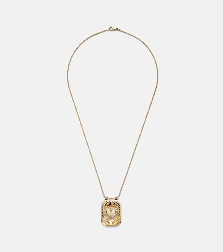 Heart 18kt gold pendant necklace with diamonds