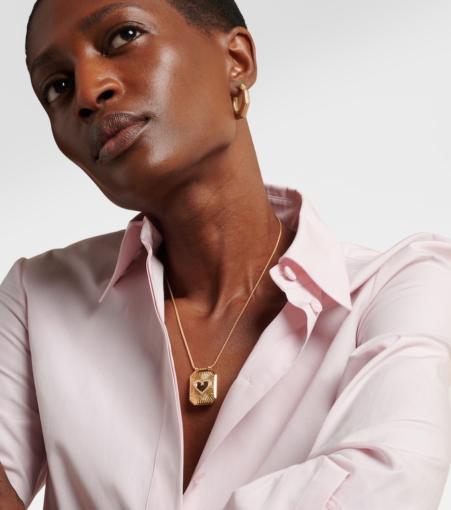 Heart 18kt gold pendant necklace with diamonds