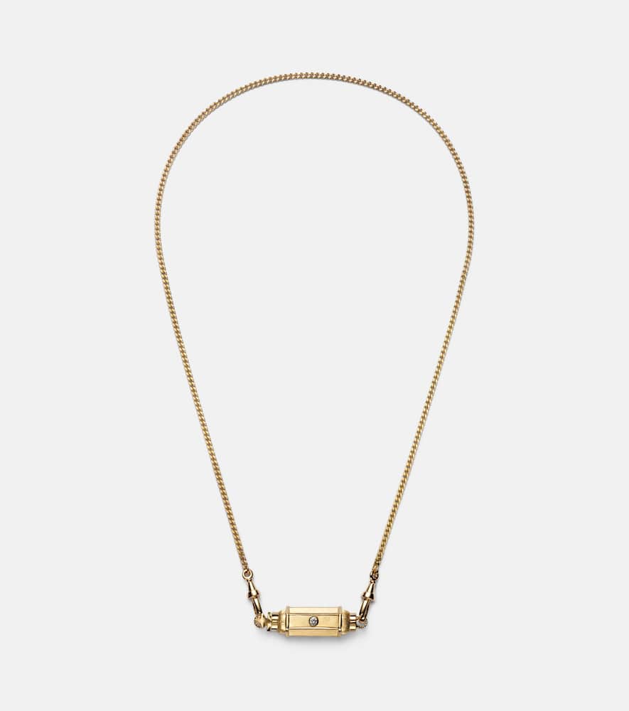 Coco 18kt gold locket necklace with diamonds