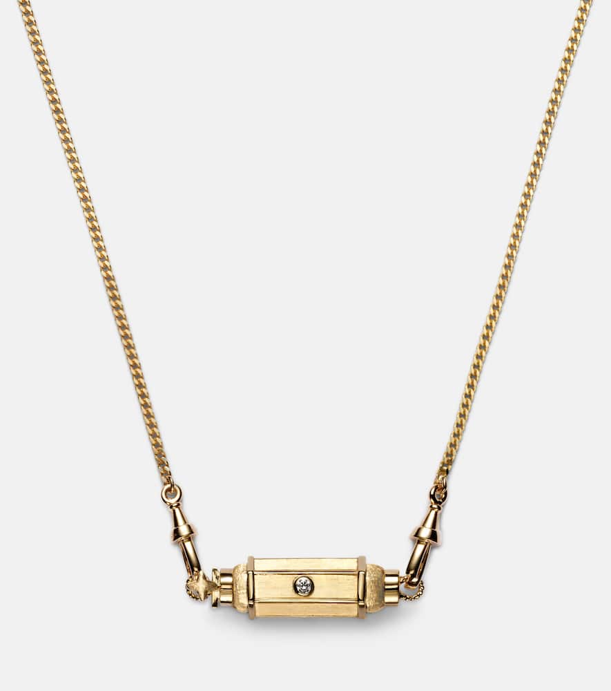 Coco 18kt gold locket necklace with diamonds