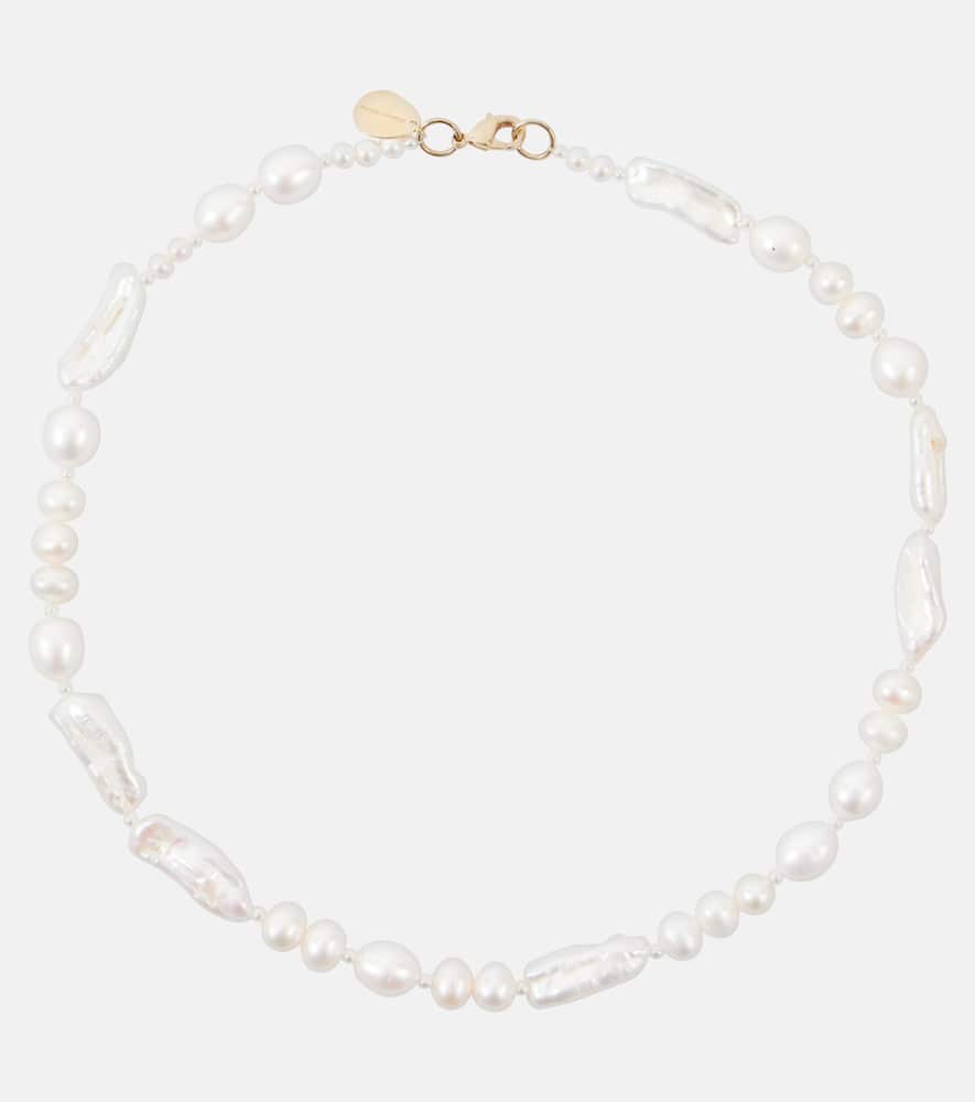 Legato pearls and faux pearl necklace