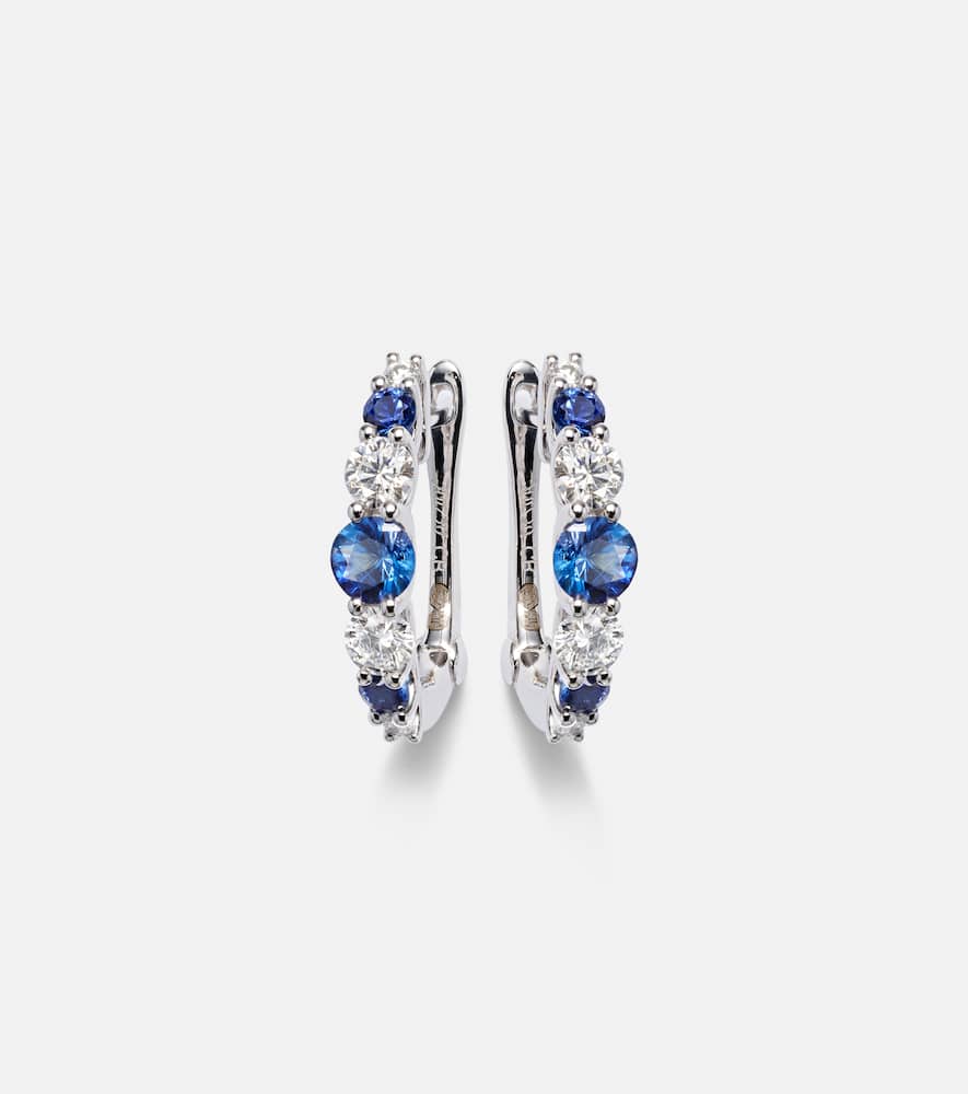 Classics 18kt white gold hoop earrings with sapphires and diamonds