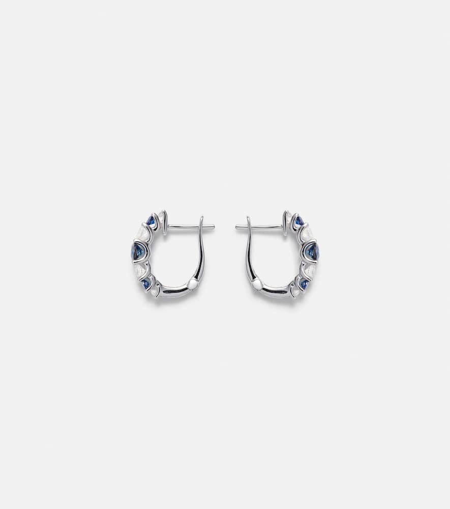 Classics 18kt white gold hoop earrings with sapphires and diamonds