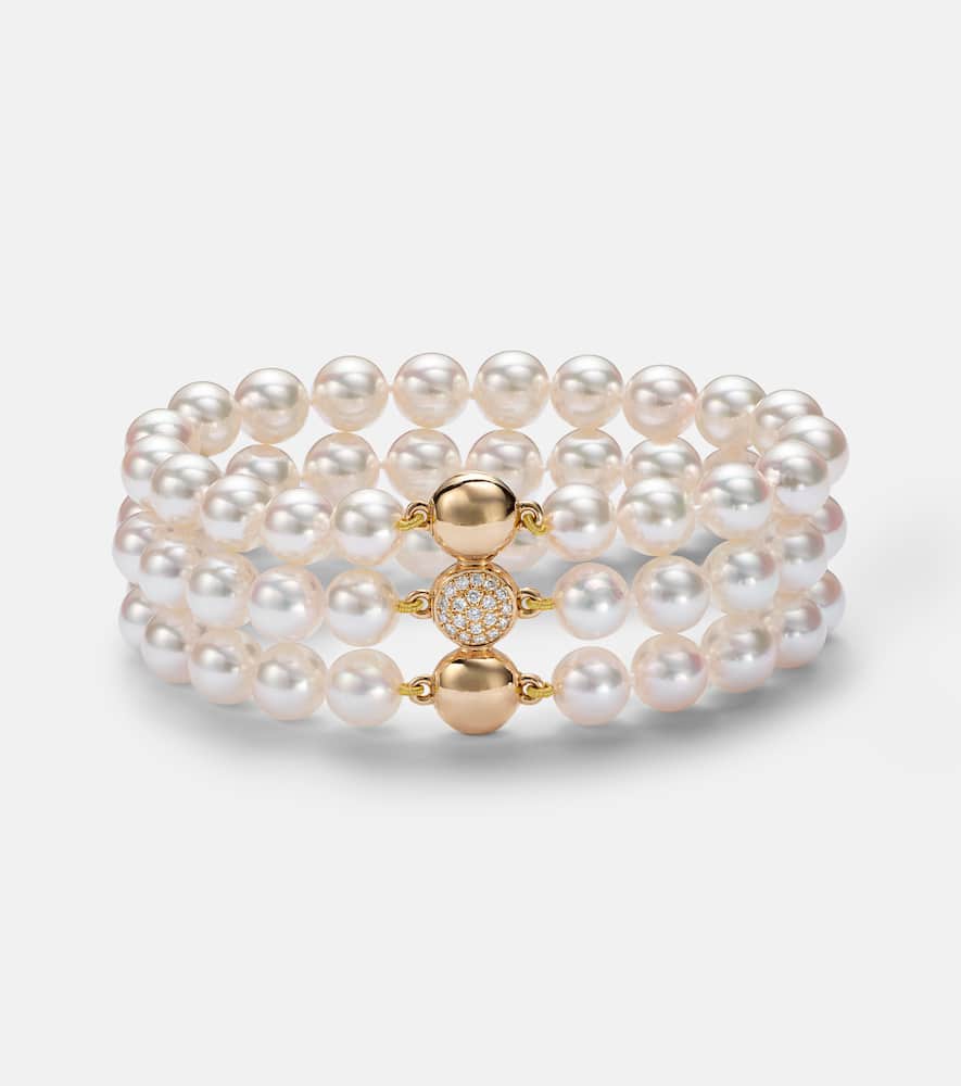 Grace 18kt gold bracelet with pearls and diamonds