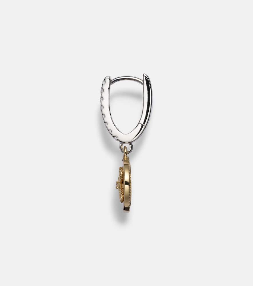 True Love Mini 18kt yellow and white gold single earring with diamonds