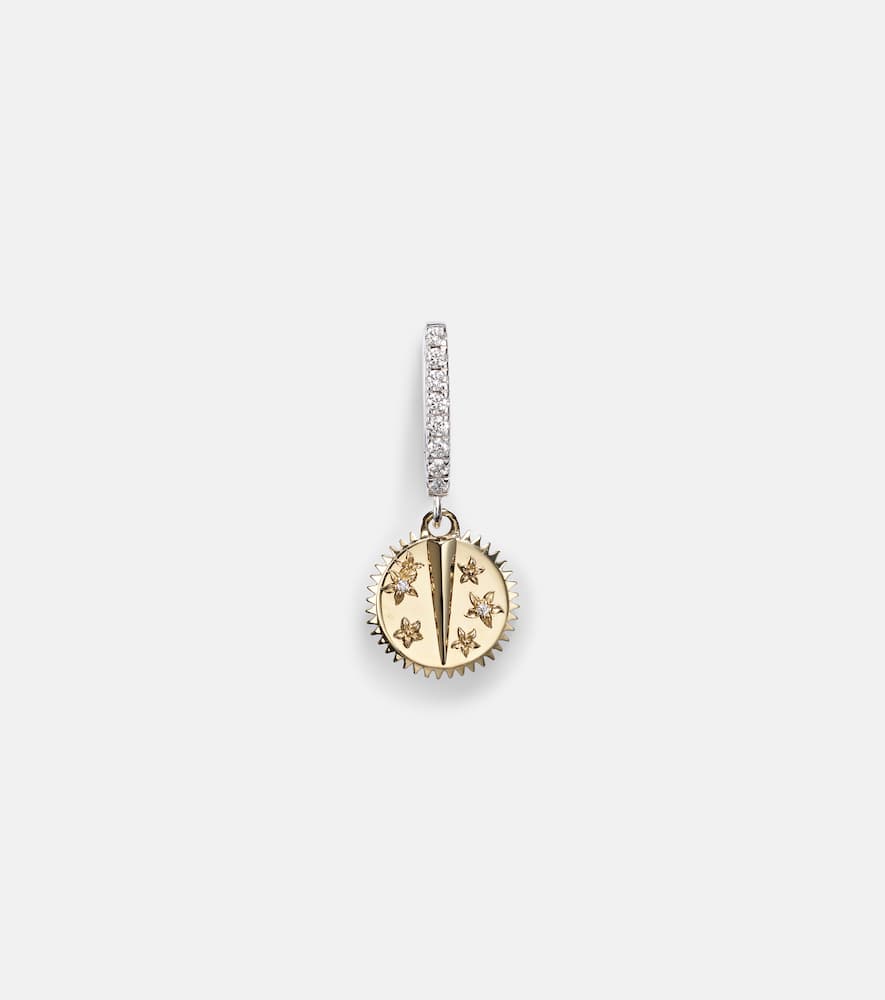 Resilience Mini 18kt yellow and white gold single earring with diamonds