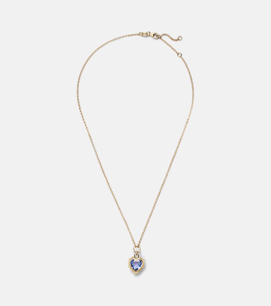 Gemstone Heart 18kt gold pendant necklace with tanzanite