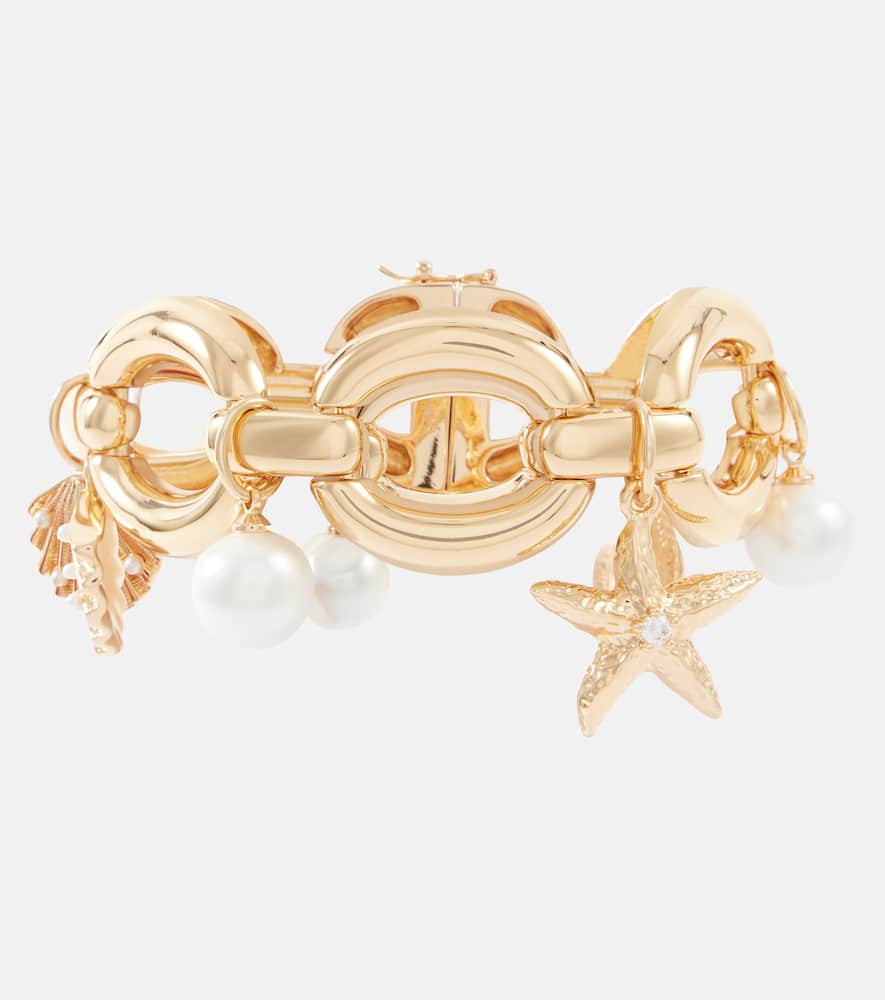 Faux pearl gold-plated bracelet