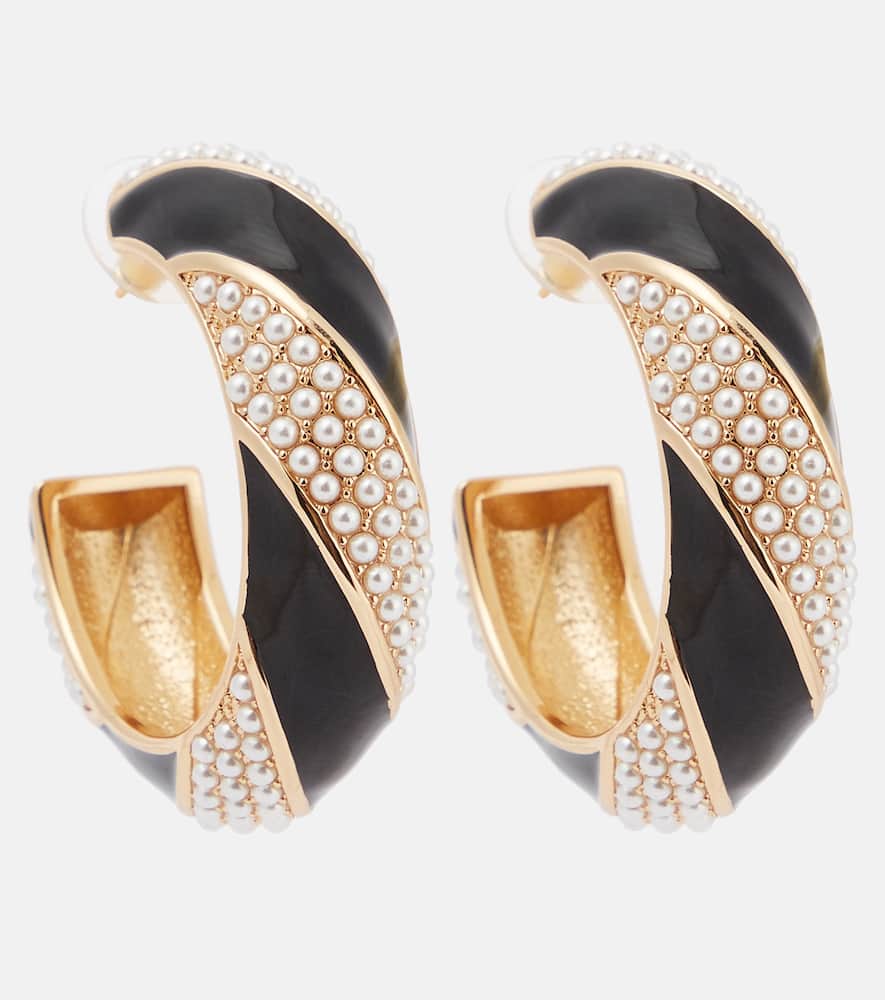 Faux pearls hoop earrings