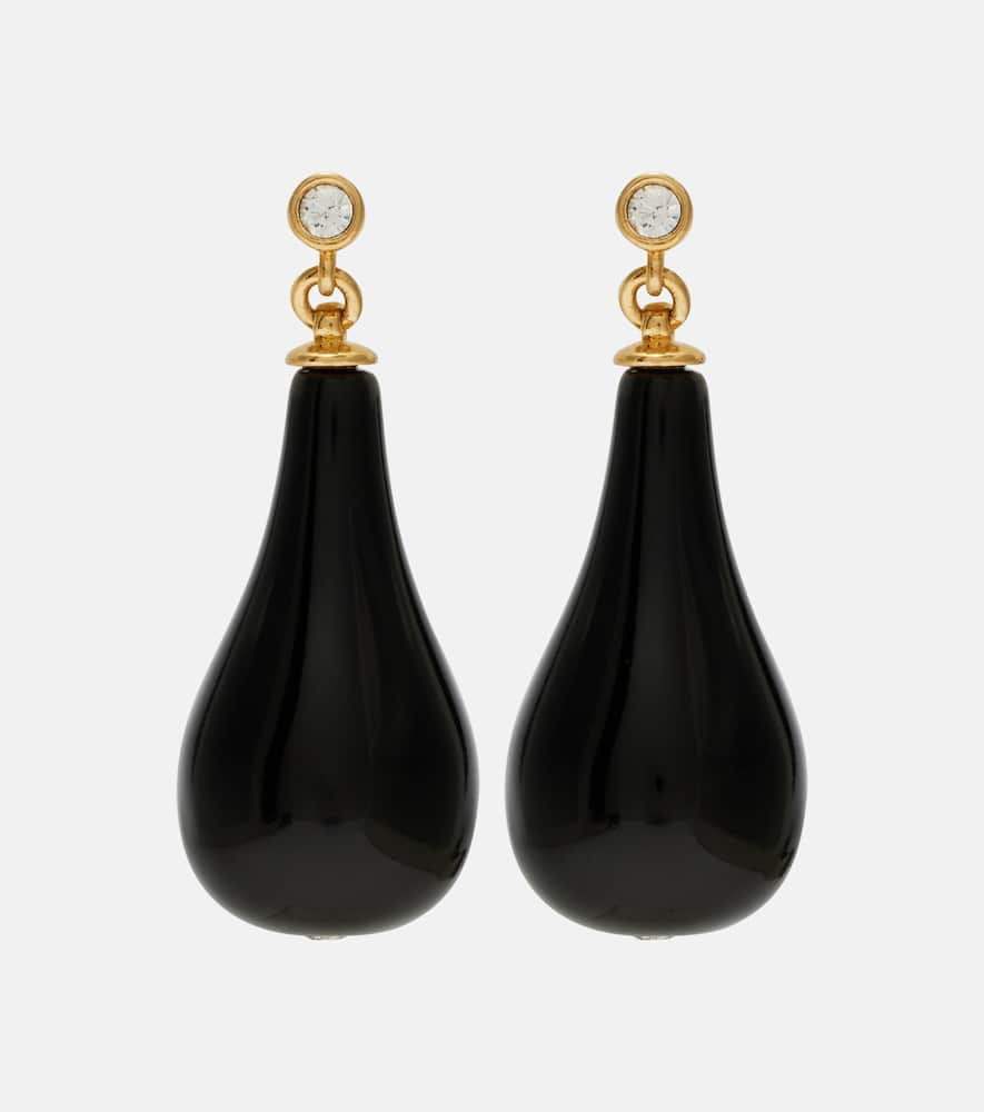 Onyx gold-plated drop earrings