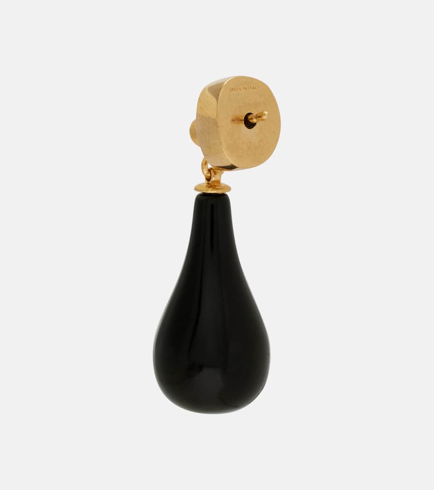 Onyx gold-plated drop earrings