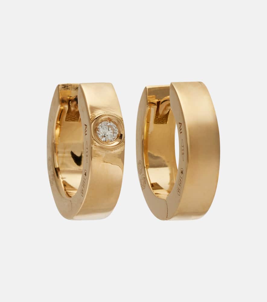 18kt gold hoop earrings with diamond