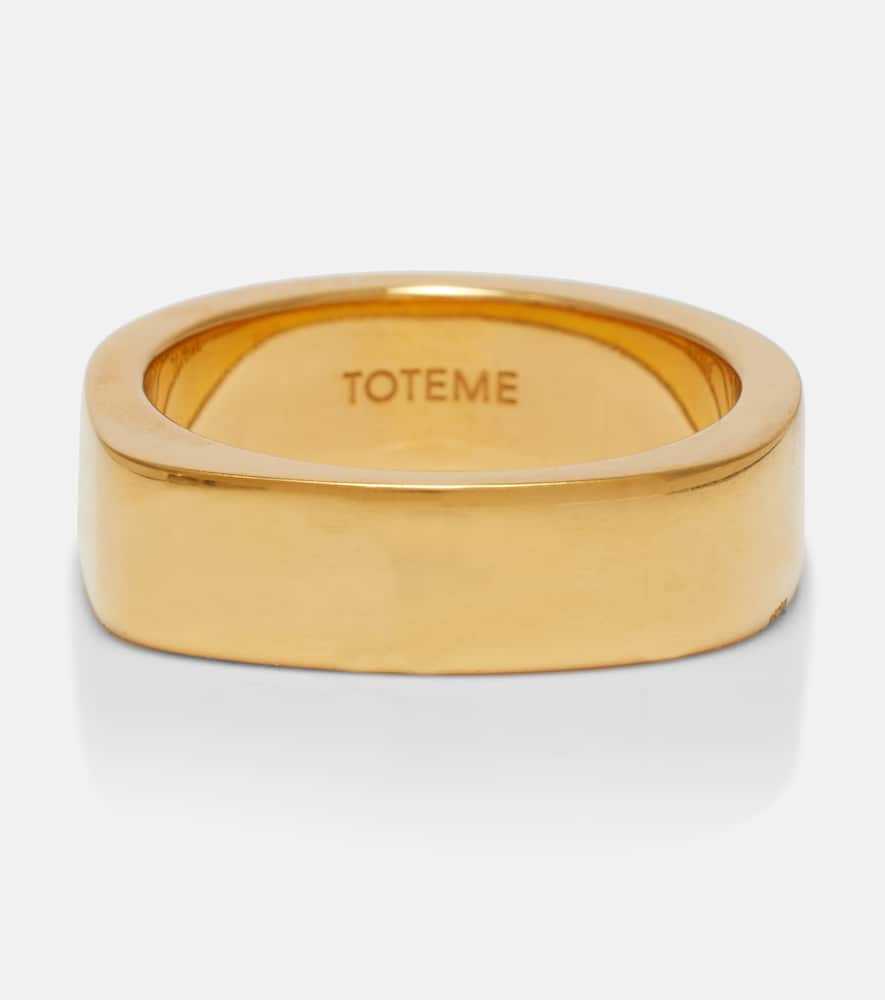 Signature18kt gold-plated ring