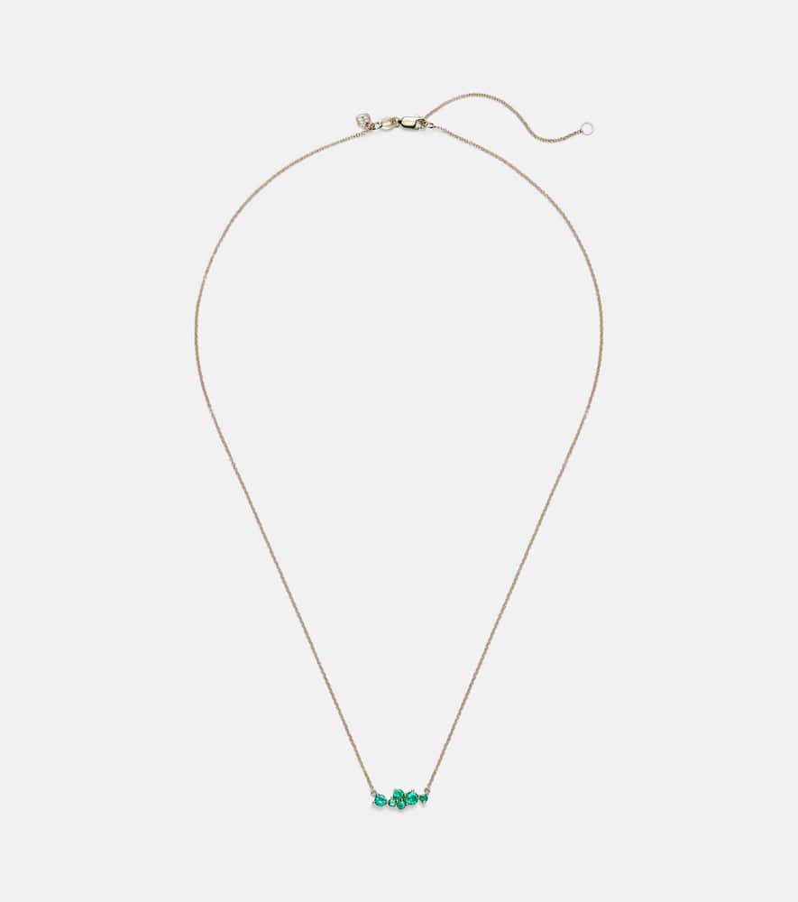 Cocktail Bar 14kt gold necklace with emeralds and diamonds