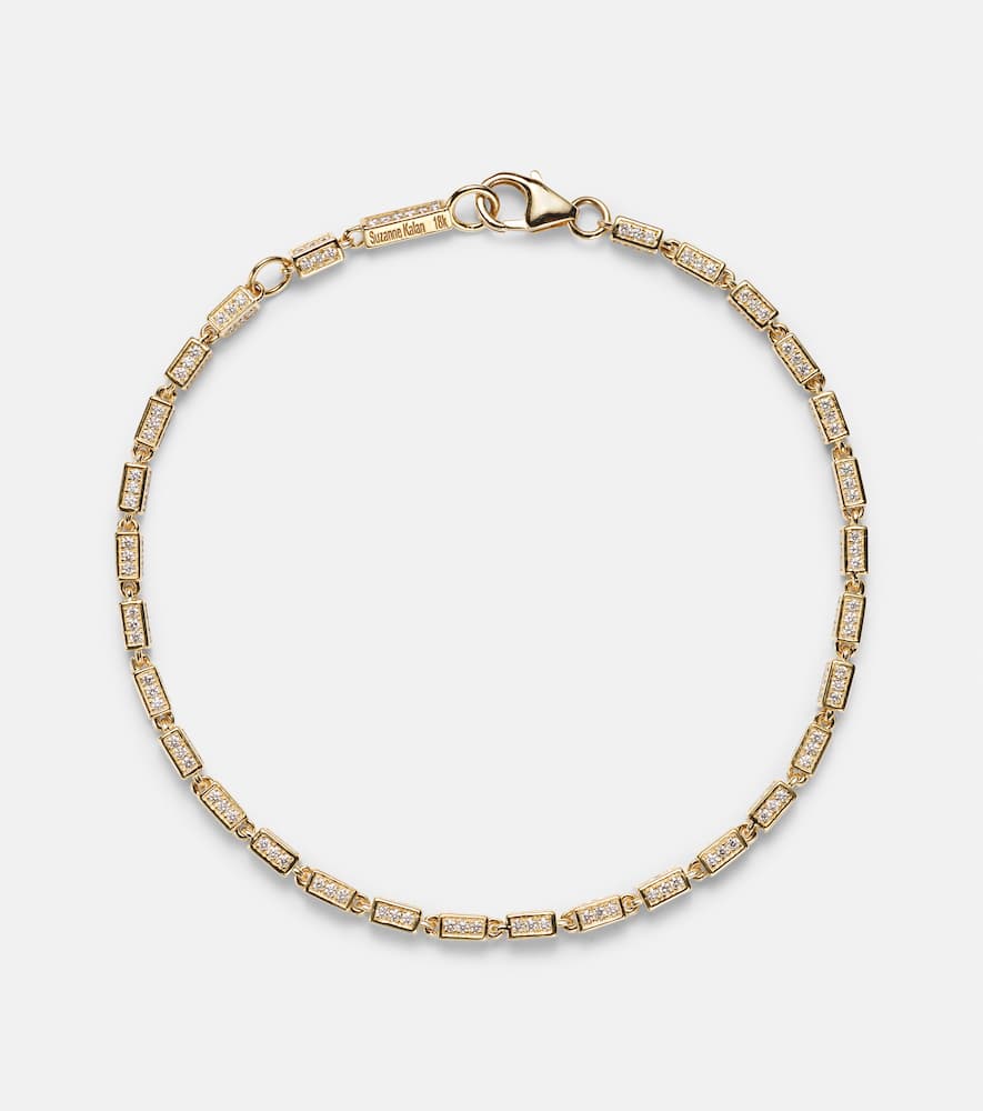 Block-Chain Mini 18kt gold bracelet with diamonds